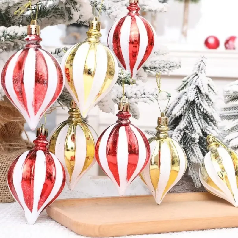 Christmas Red White Painted Electroplated Gourd Charm Pendant Christmas Tree Tipsy Fruit Decoration Hanging Ornament