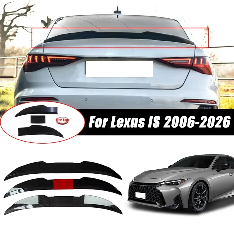 3pcs Sedan Rear Trunk Spoiler For Lexus IS 2006-2026 Adjustable DIY Modified Trunk Spoiler Automotive Accessories