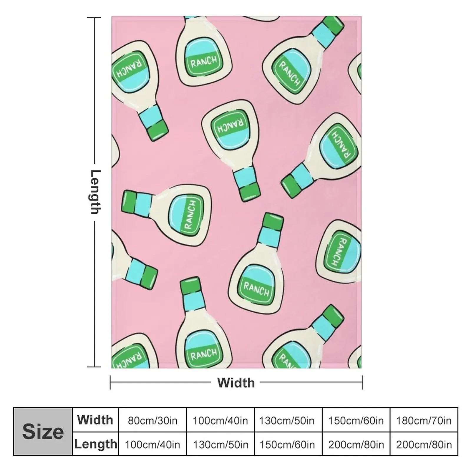 Ranch - salad dressing bottle (pink) Throw Blanket Loose Picnic Blankets