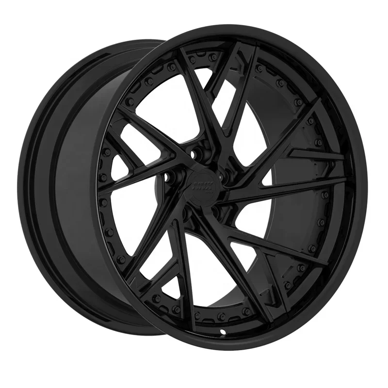 Customized Forged Wheel  Gloss Black Forged 2 Piece Rims  22 Inch Forged Wheels