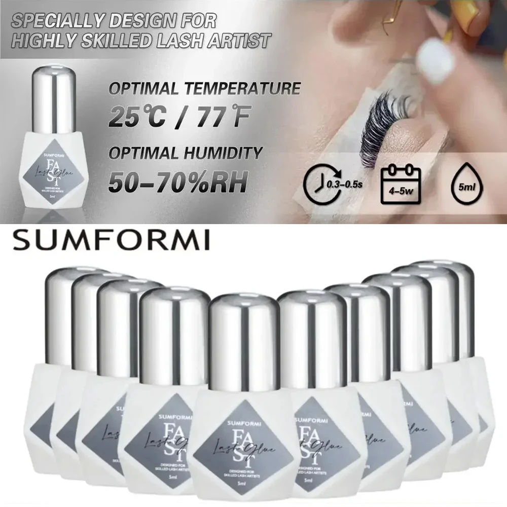 

SUMFORMI 10PCS False Eyelash Extensions Glue Fast Dry Waterproof Thin Lash Eyelashes Adhesive Bonder with Glue Remover