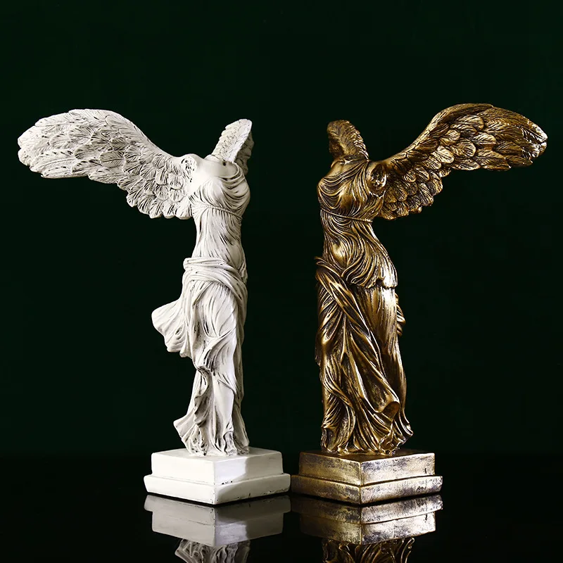 Winged Victory Goddess Retro Greek Statue Object Office Desk Decoration Accessories Living Room Rack Interior Shelf Decor