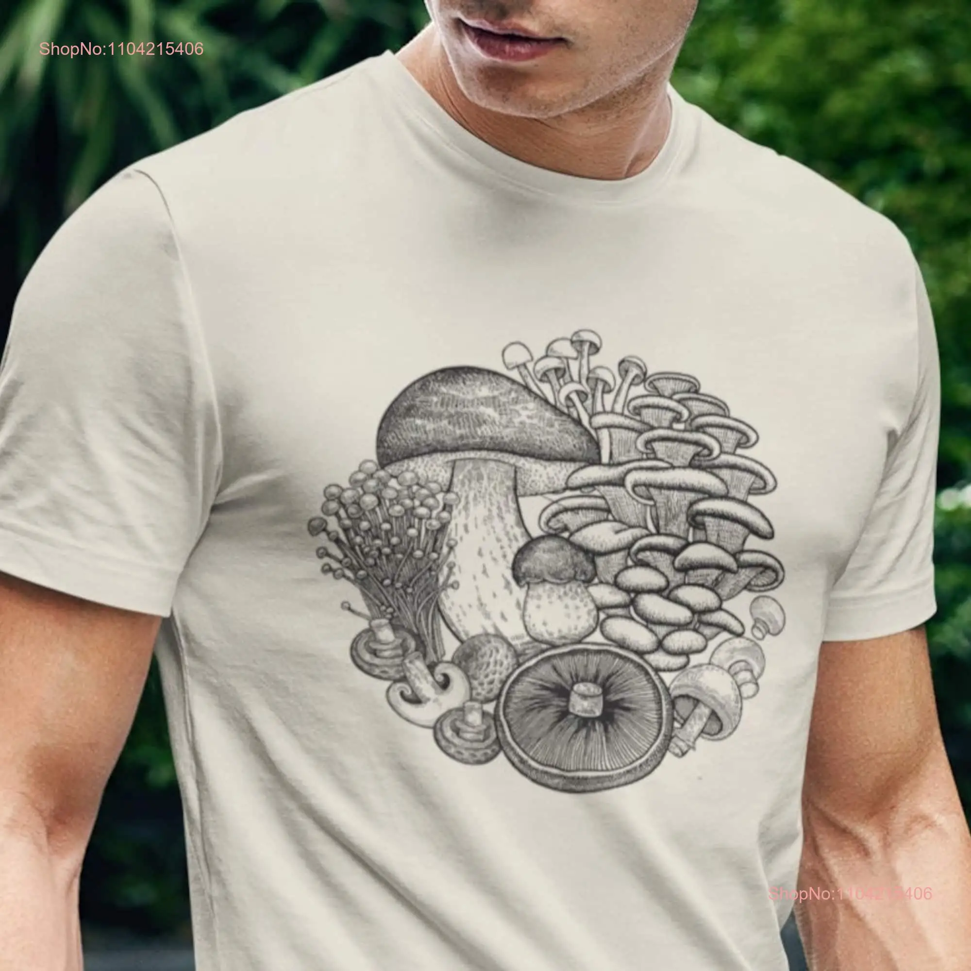 Aesthetic Mushroom T Shirt Men Magic Botanical Cottagecore Nature Lover Fungus long or short sleeves