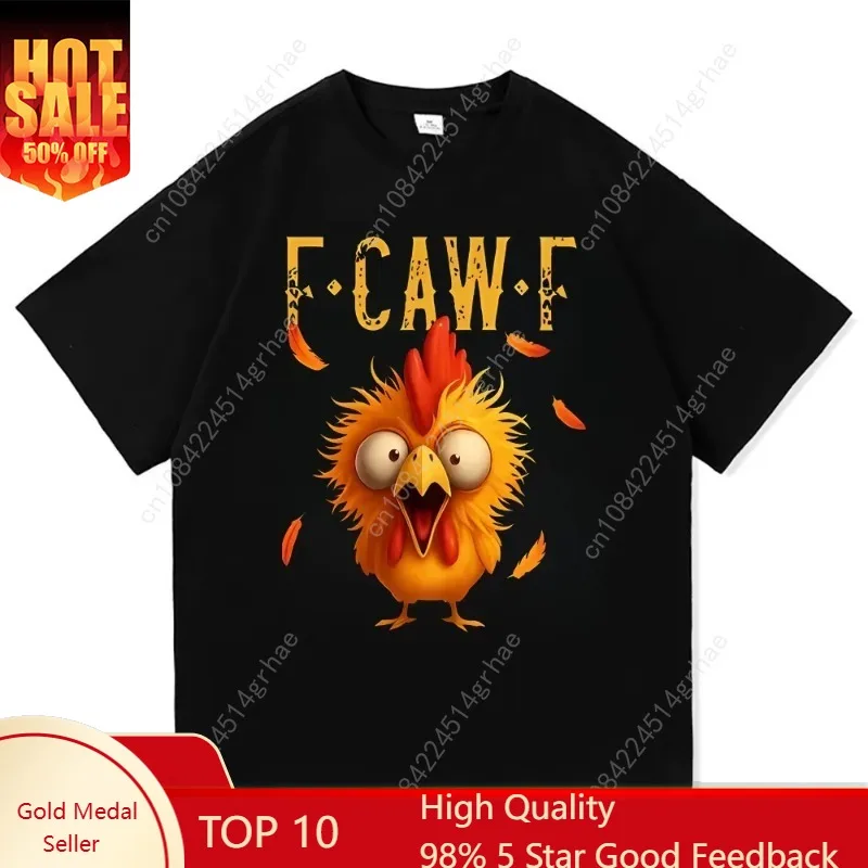 

Funny F Caw F Chicken FCAWF Chicken T-Shirt Women Men Oversized Y2k Tee Shirt Crew Neck Short Sleeve T Shirts Gift Idea Clothes