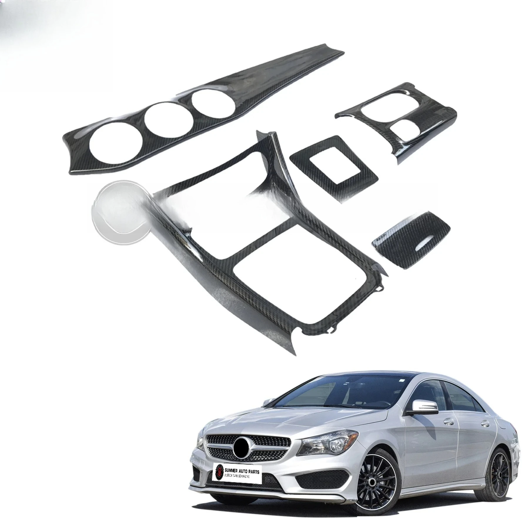 Interior Accessories Luxury DashBoard Decorations Plate Kit Carbon Fiber Car Set Kit  for CLA CLASS W117