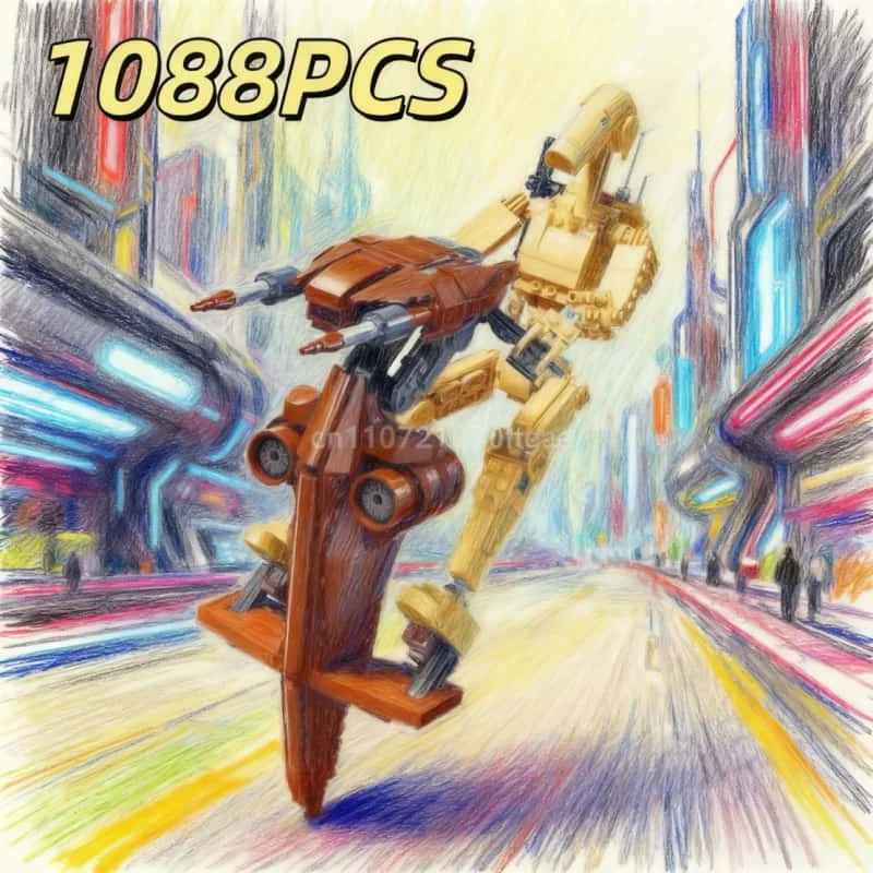 

1088PCS Interstellar Combat Movie STAP Fighting Robot Building Block Model DIY Creative Christmas Children's Birthday Gift