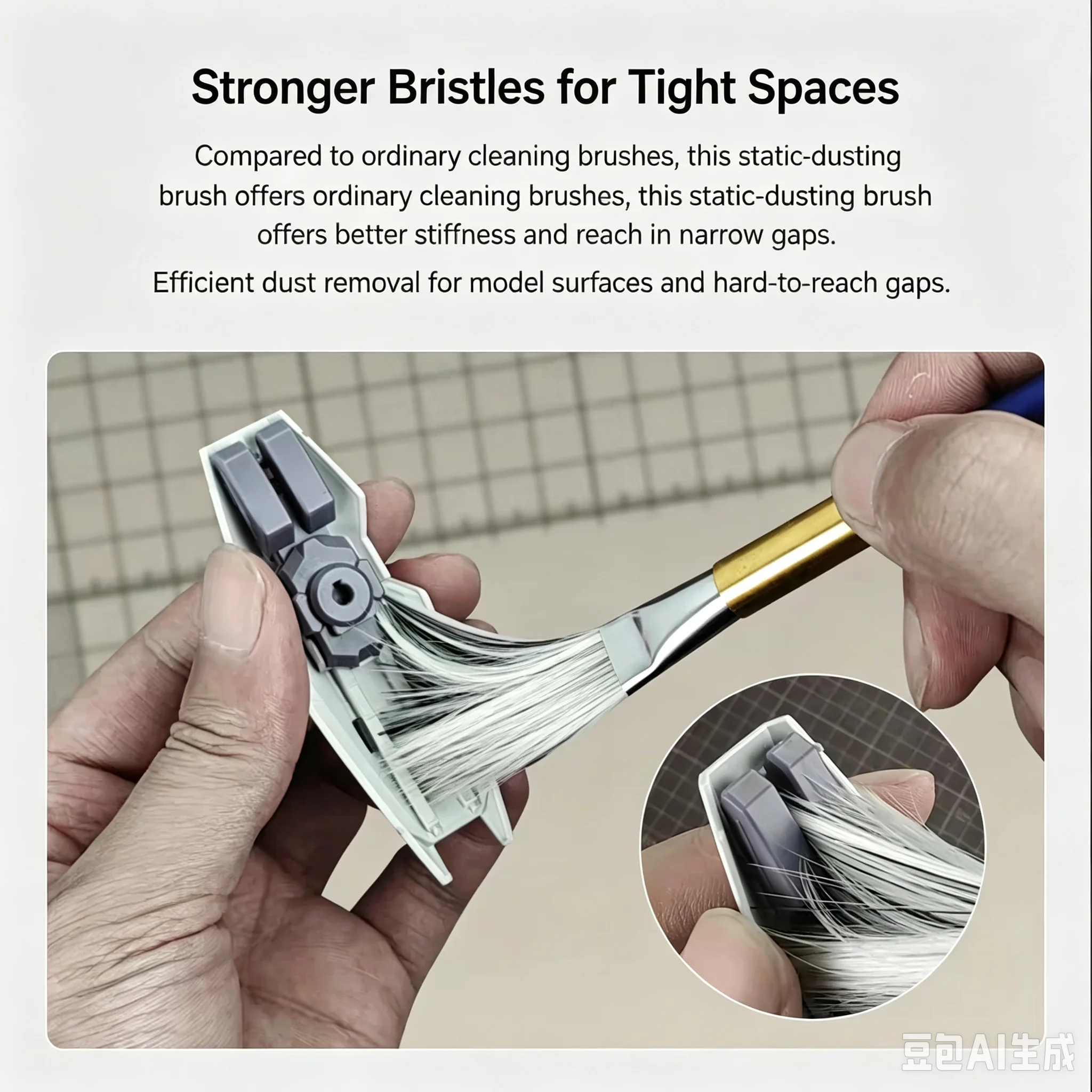 Stedi MS-86Anti-Static Dust Brush and head for Model Building Hobby Sanding Paper DIY Tool
