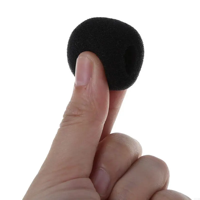 

G6DD 5PCS Black Microphone Headset Foam Sponge Windscreen Mic Cover