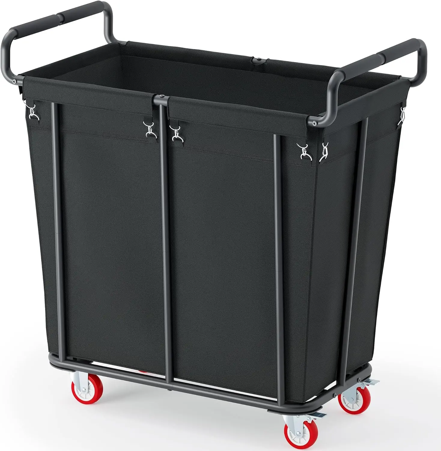 Large Laundry Hamper with Wheels,Heavy Duty Extra Large Rolling Laundry Cart Handle, Steel Frame,Waterproof Liner,95.1 Gallons