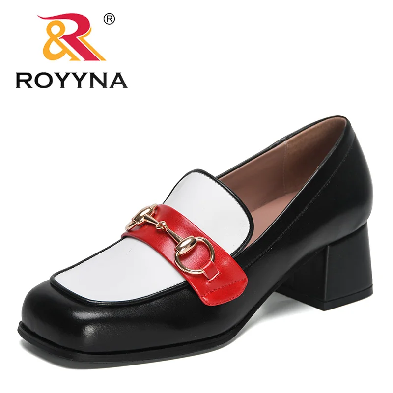 ROYYNA 2023 New Designers Chunky Loafers Women Spring Super High Heel Shoes Pumps Ladies Thick Heel Office Shoes Feminimo Comfy