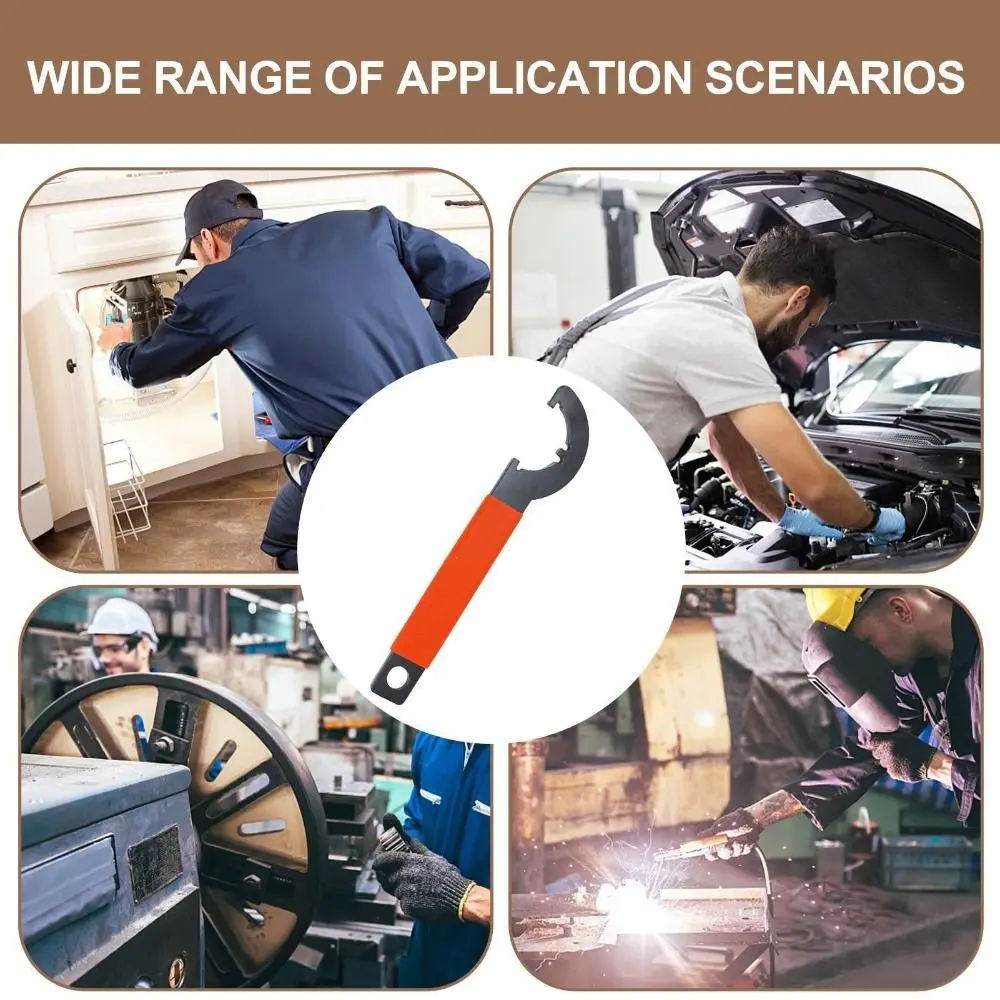 Carbon Steel Multi-Function Wrench Enhanced Torque Compact Size Carbon Steel Tool Efficient Operation Ergonomics Wrench Combo