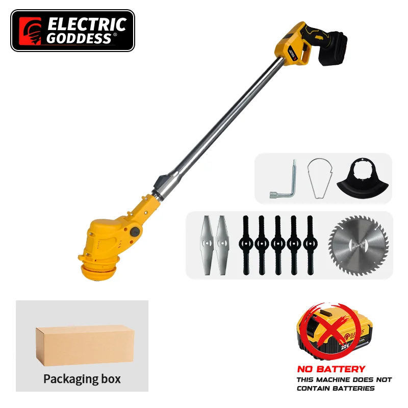Electric Goddess Cordless Handheld Electric Grass Trimmer Adjustable Lawn Mower Garden Power Tool For Dewalt 20V Battery Pin image 3