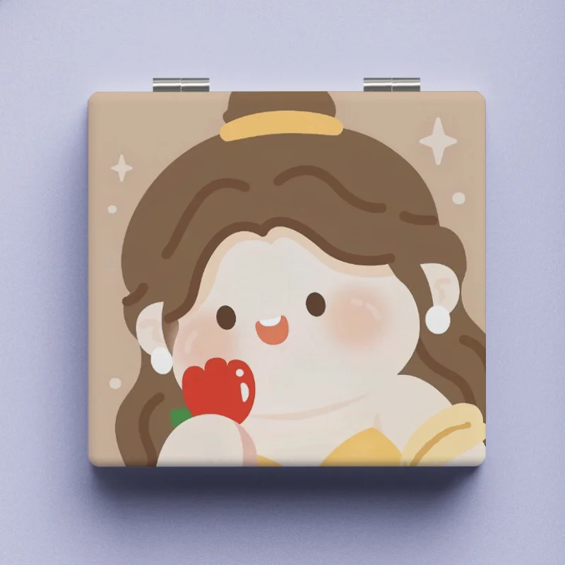 Piccolo specchio Disney Biancaneve, modello creativo di personaggio dei cartoni animati di alto valore, carino specchio per il trucco portatile semplice e portatile