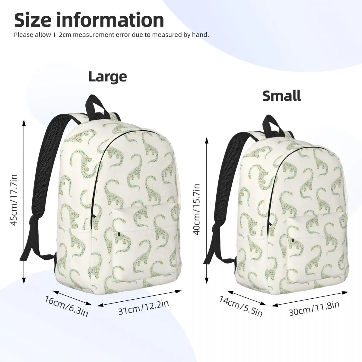 Mochila con estampado Floral para hombre y mujer, bolsa de libros con diseño de dinosaurio, ideal para estudiantes, amantes de los dinosaurios, ideal para ir de excursión a la universidad