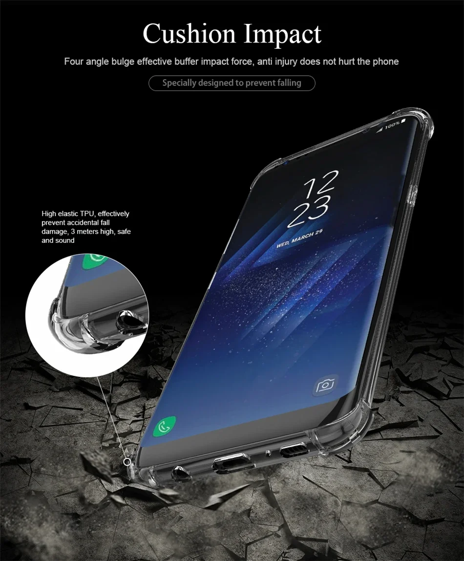 Thick Shockproof Case For Samsung Galaxy S22 S21 S20 S23 Ultra S10 S8 S9 Plus Phone Case For Samsung Note 10 9 8 Silicone Cover