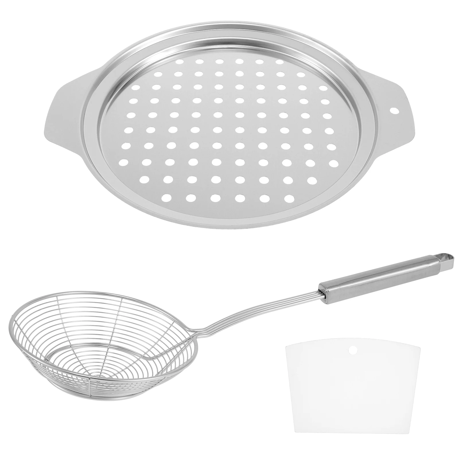 Stainless Steel Spaetzle Maker Lid with Scraper Practical Spider Strainer Skimmer Spoon German Spaetzle Maker Spaetzle Press