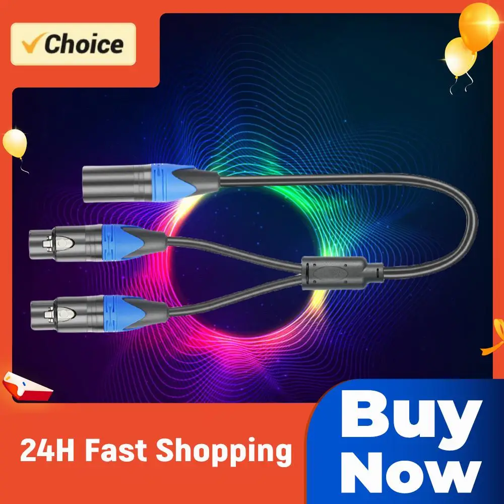 50cm 1 XLR Female To 2 XLR Male XLR Y Splitter Cable XLR Female To Dual XLR Male Y Splitter Mic Cable Microphone Splitter Cord
