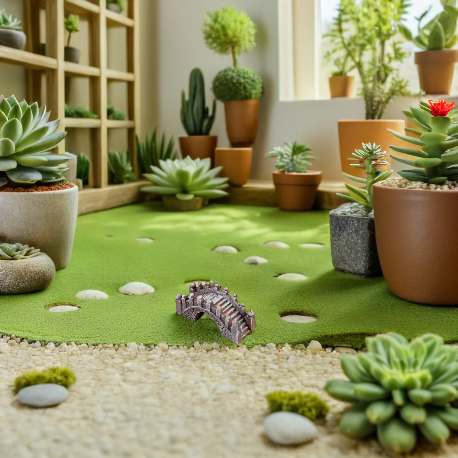 

4pcs Miniature Bridge Decor Garden Yard Ornament Landscape Sculpture For Outdoor Miniature Bridge Decor Indoor Decoration