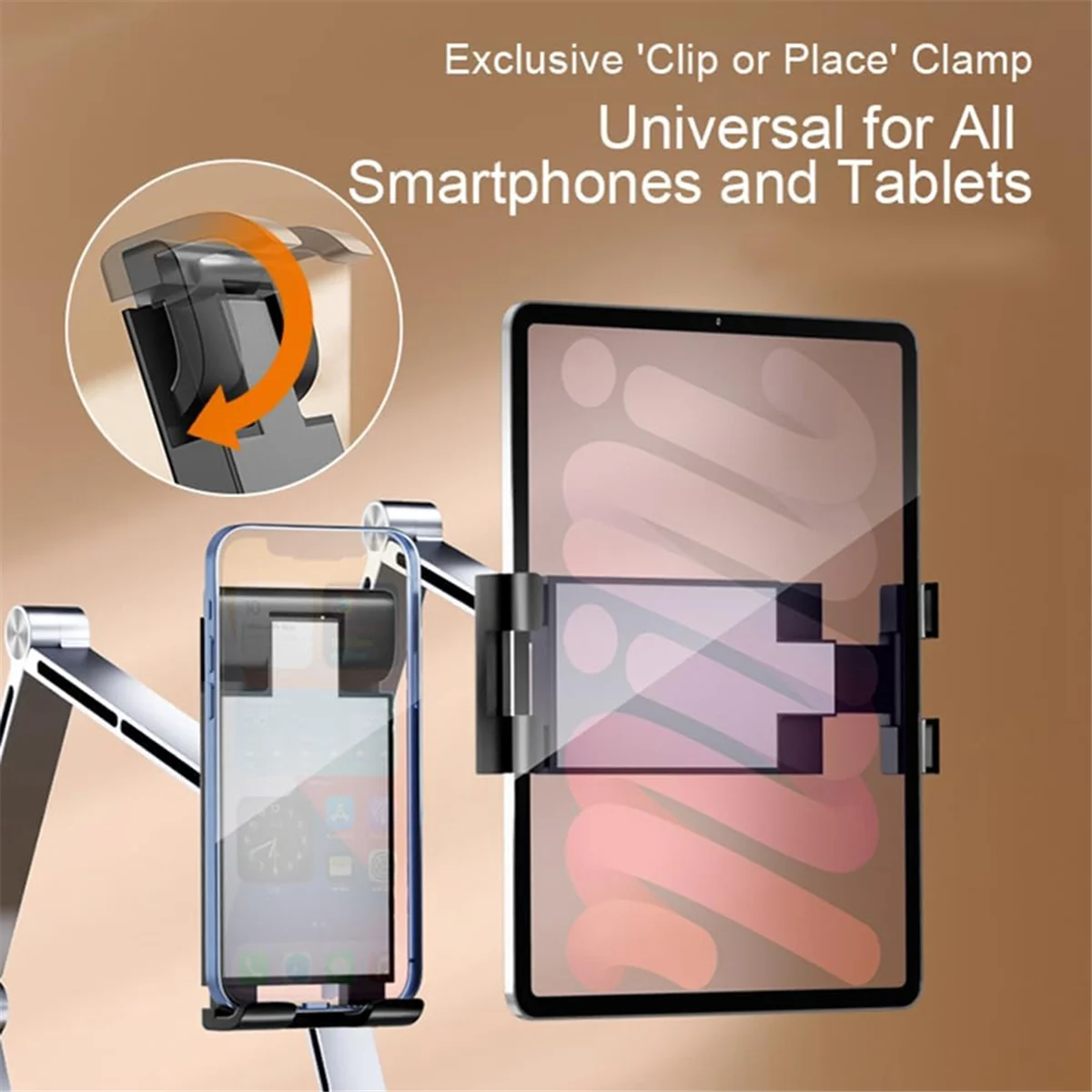 

X61A_Heavy-Duty Mobile Phone/Tablet Metal Stand, Retractable Folding Stand