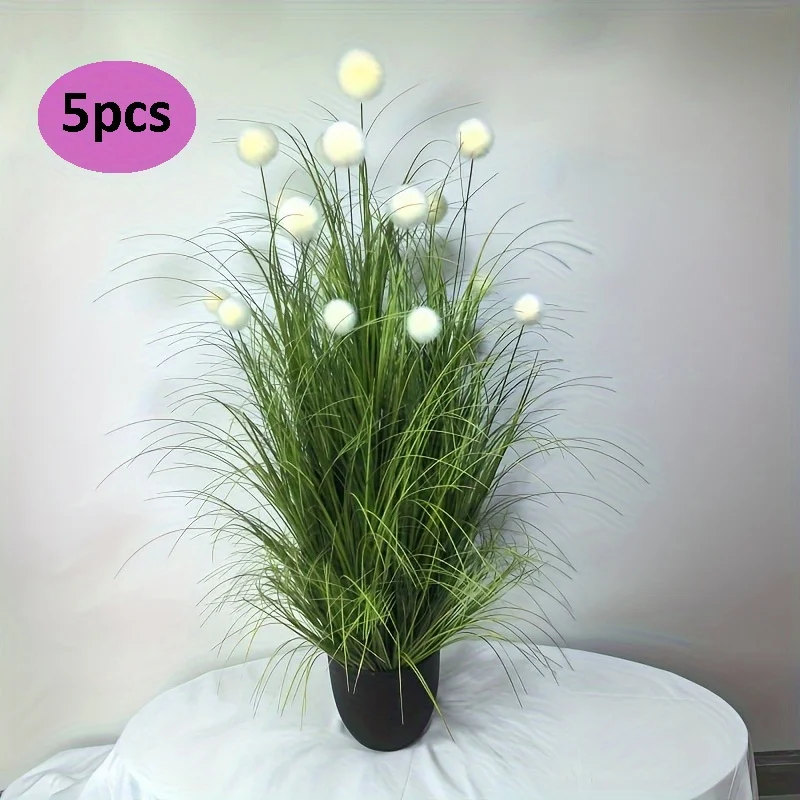 5 Stück – künstliches hohes Gras, simulierte Bodenpflanzen, geeignet für verschiedene Raumarten, Heimdekoration im Innen- und Außenbereich – Detail 1