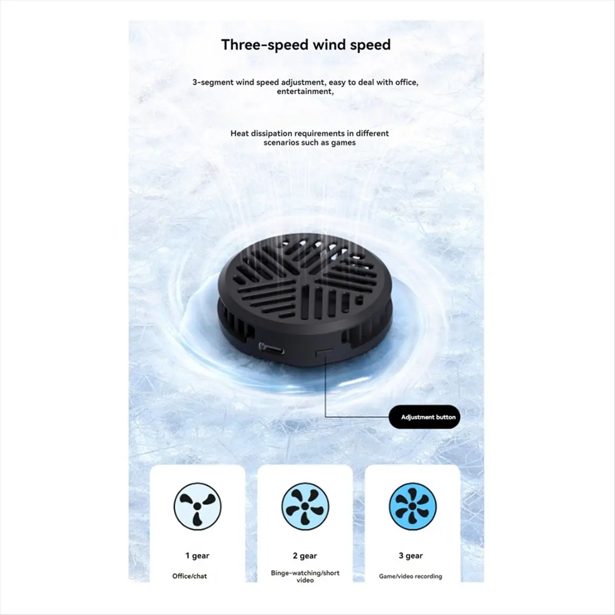 Magnetic Cell Phone Cooler Cooling Fan Mobile Phone Radiator for 15 Pro Black Gaming Live Stream A