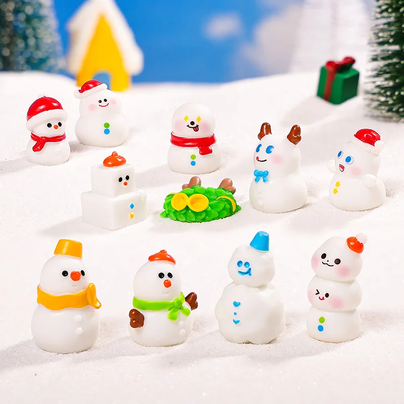 Creative Micro Landscape Christmas Snowman DIY Decoration High-End Desktop Cute Small Ornaments Miniature Figurine Accessory