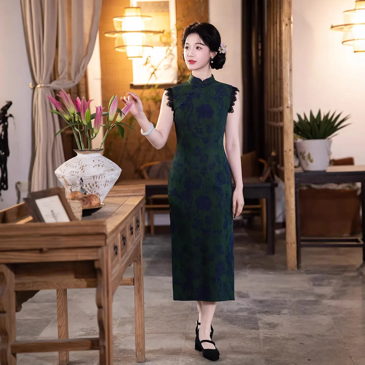

National Style New Chinese Style Long Cheongsam Improvement Young 2026 Summer Women's Retro Slim Dress Qipao