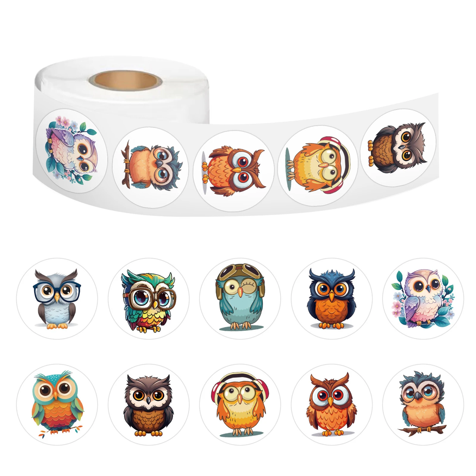 100-500pcs Cute owl Sticker Animals Sticker for Kids Classic Toy Decoration School Teacher Supplies Encouragement Sticker