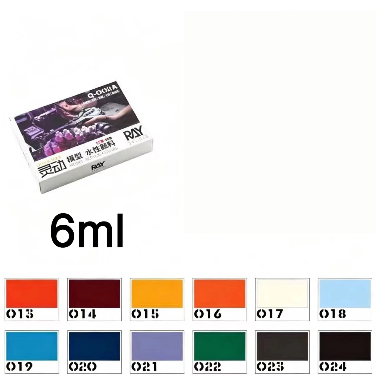 6 ML/18 ML watergedragen acrylmodelverf, set met 12 kleuren, voor doe-het-zelfprojecten, het maken van cartoonfiguren en accessoires, en het inkleuren van modellen.