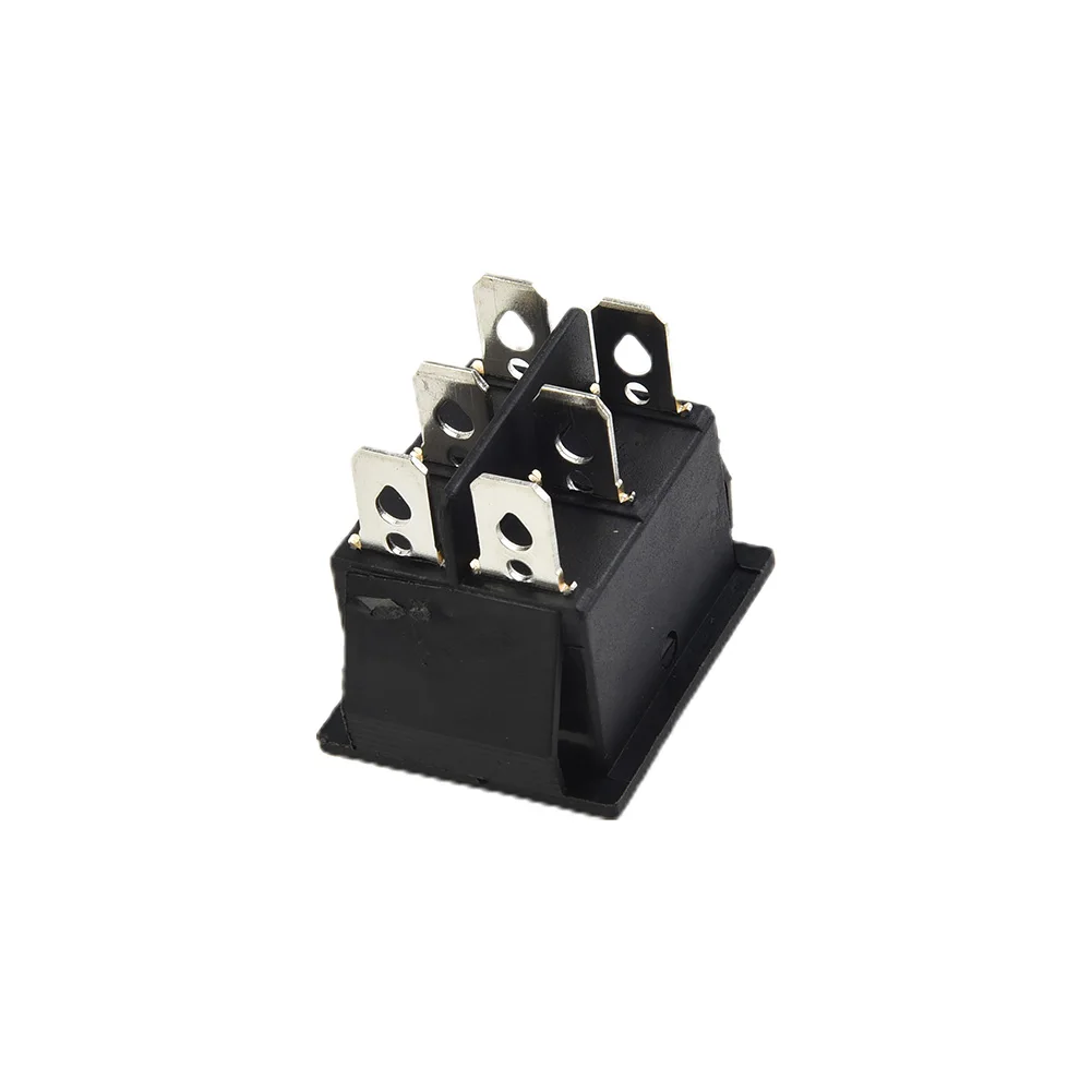 Black Rocker Switch 1.26x1.02x1.30inches 6 Pins Electrical Plastic+Metal Replacement Ship Useful Practical Portable