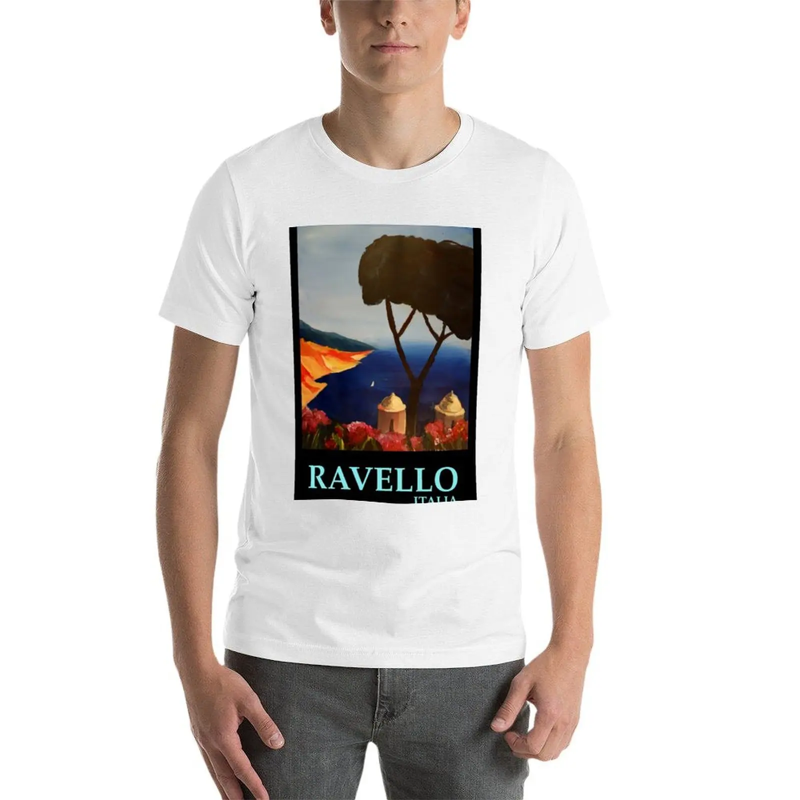 Ravello Salerno Italy View of Amalfi Coast from Villa Rufolo T-Shirt Basic All Season Solid