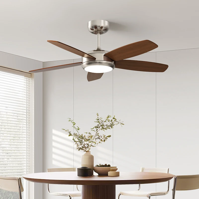 Living Room Fan Lamp Chandelier, Vintage American Style, Bedroom Room Electric Fan Integrated Silent Inverter, Dining Room Ceili