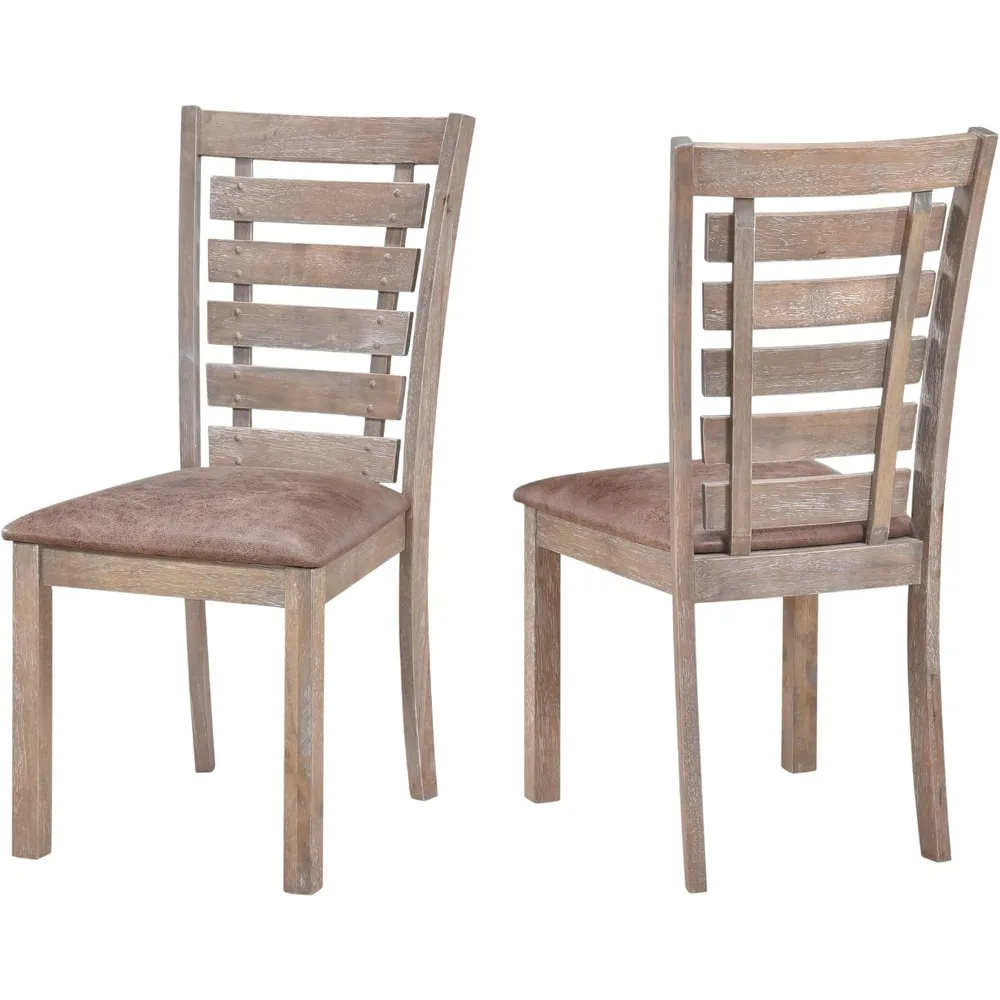 Grayish Brown Modern Upholstered Dining Chairs, Set of 2 for Farmhouse Kitchen Style