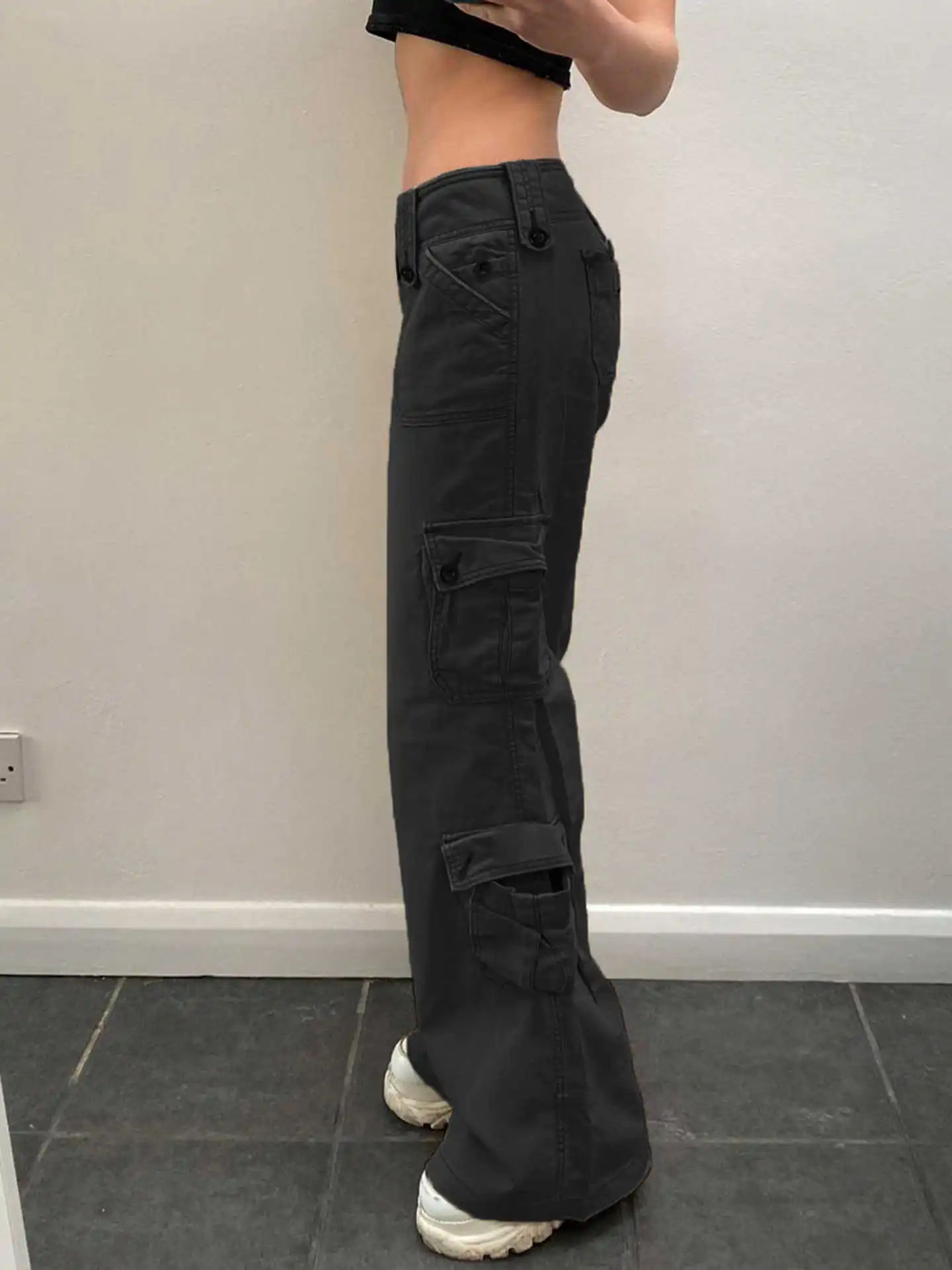 Celana Jeans Kaki Lebar Pisau Antik Sle Amerika Celana Panjang Potongan Lurus Drapey Longgar Kasual Desain Musim Panas Wanita Trendi