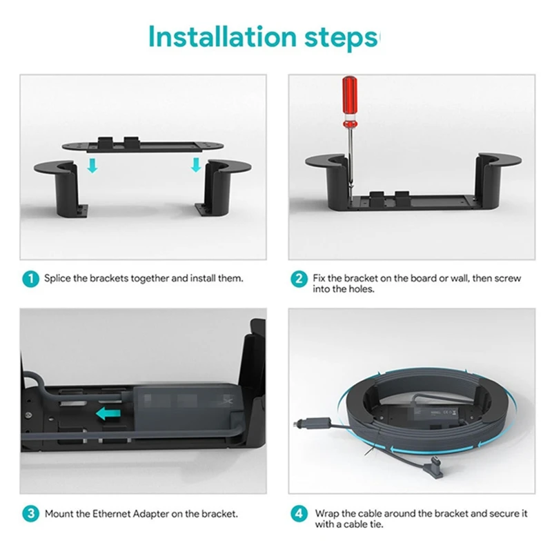 A93G Ethernet Cable Yachts RV Easy Installation Ethernet Adapter Bracket Cable Management Cable Organizer Wall Cable Support