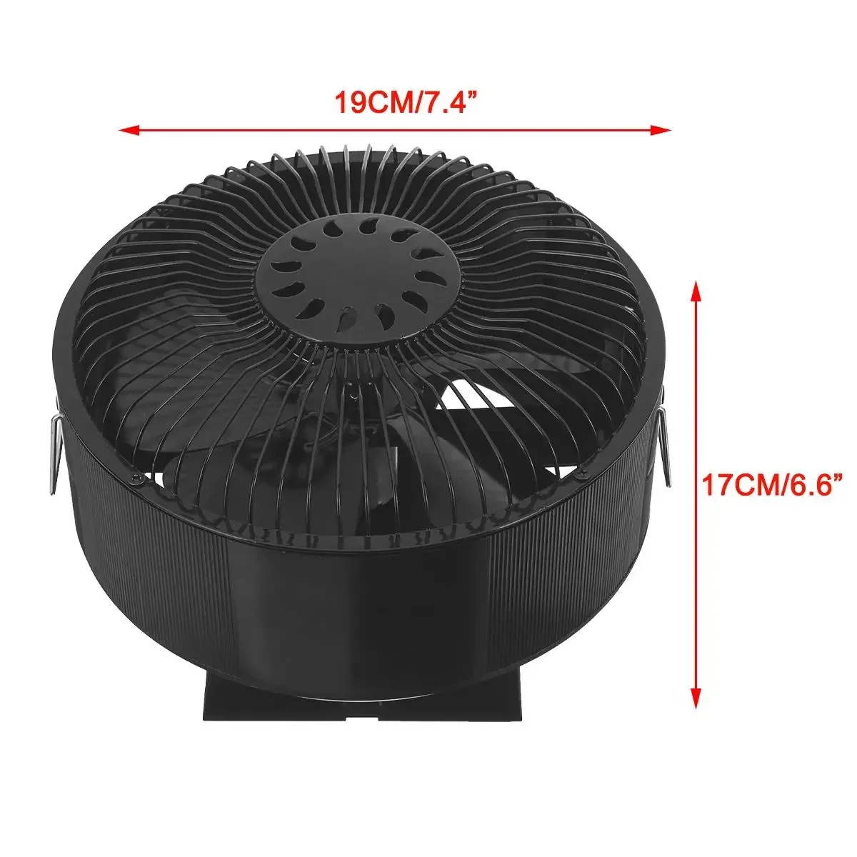 

5 Blades Black Heat Powered Stove Fan Log Wood Burner Quiet Free-standing Fireplace Fan Home Efficient Heat Distribution