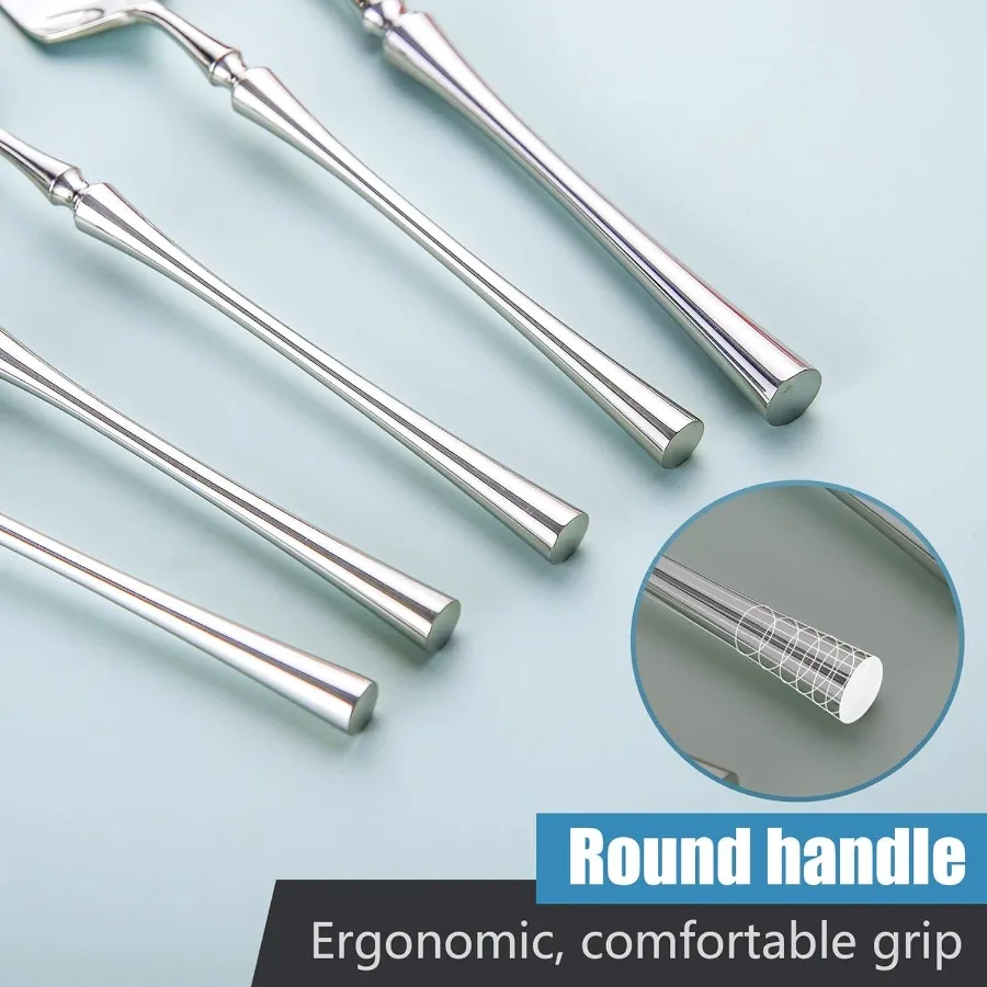 20 قطعة مجموعة الفضيات ل 4 الحديثة 18 10 أطباق من الفولاذ المقاوم للصدأ مجموعة أدوات المائدة ريفي فريدة من نوعها مجموعة ملعقة وشوكة ل