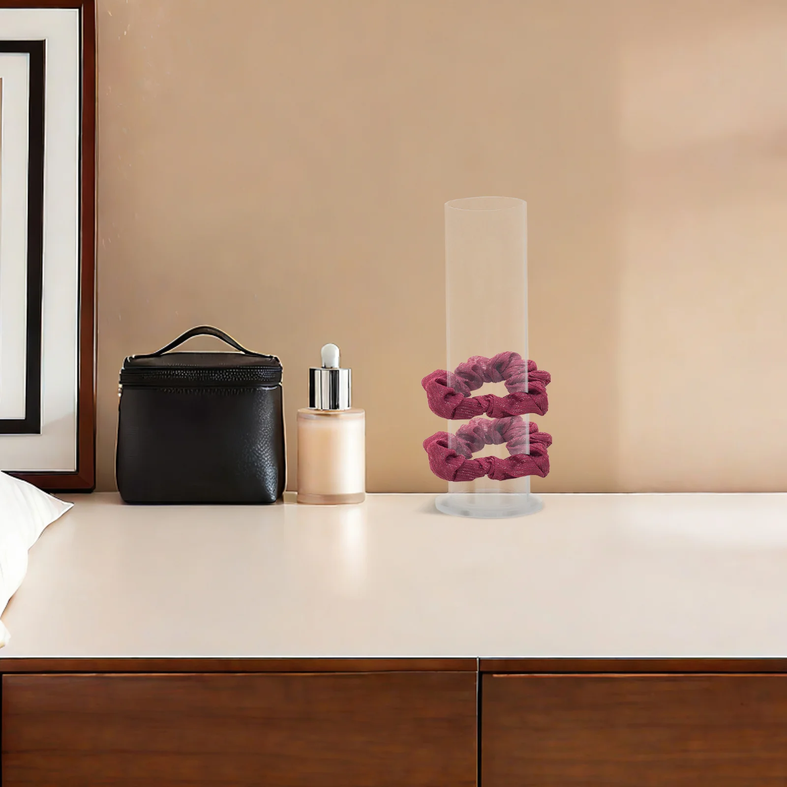 2Pcs Clear Acrylic Hair Ties Holder Scrunchies Organizer Hairband Display Stand Jewelry Storage Bathroom Girls Accessories