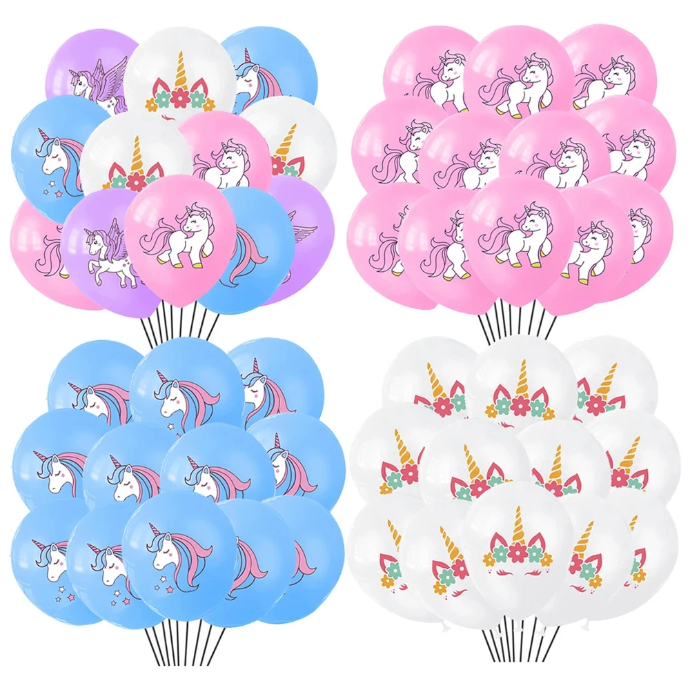 10/30/50pcs 12inch Unicorn Latex Balloon Kit Cartoon Animal Horse Balloon Children's Birthday Party Baby Shower Decor Supplies