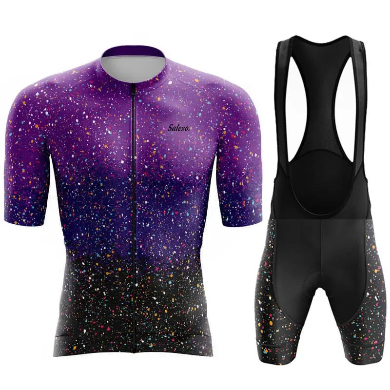 Men's Cycling Jersey Set Summer Star Point Short Sleeve Cycling Clothing Mtb Bike Uniforme Maillot Bicycle Ropa Ciclismo Hombre