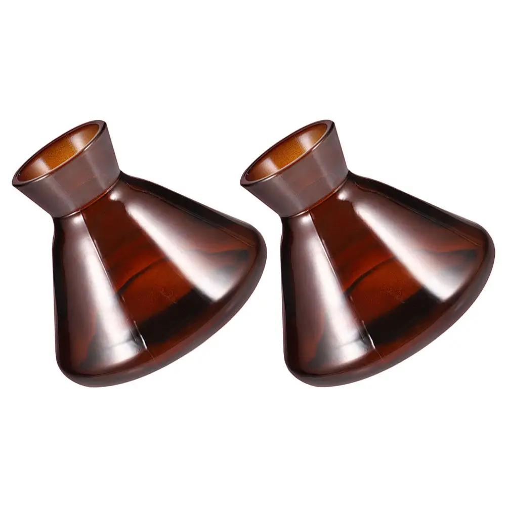 2Pcs Wide Mouth Glass Diffuser Bottles Refillable Aromatherapy Container Transparent Essential Oil Holder for Home Decoration