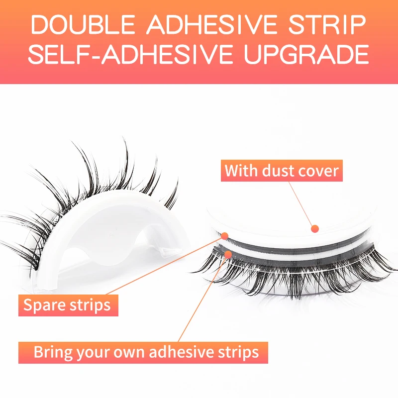 Self-Adhesive False Eyelashes Reusable Natural Multiple Reversible Glue-free Self-adhesive Pairs of False Eyelashes Dropshipping