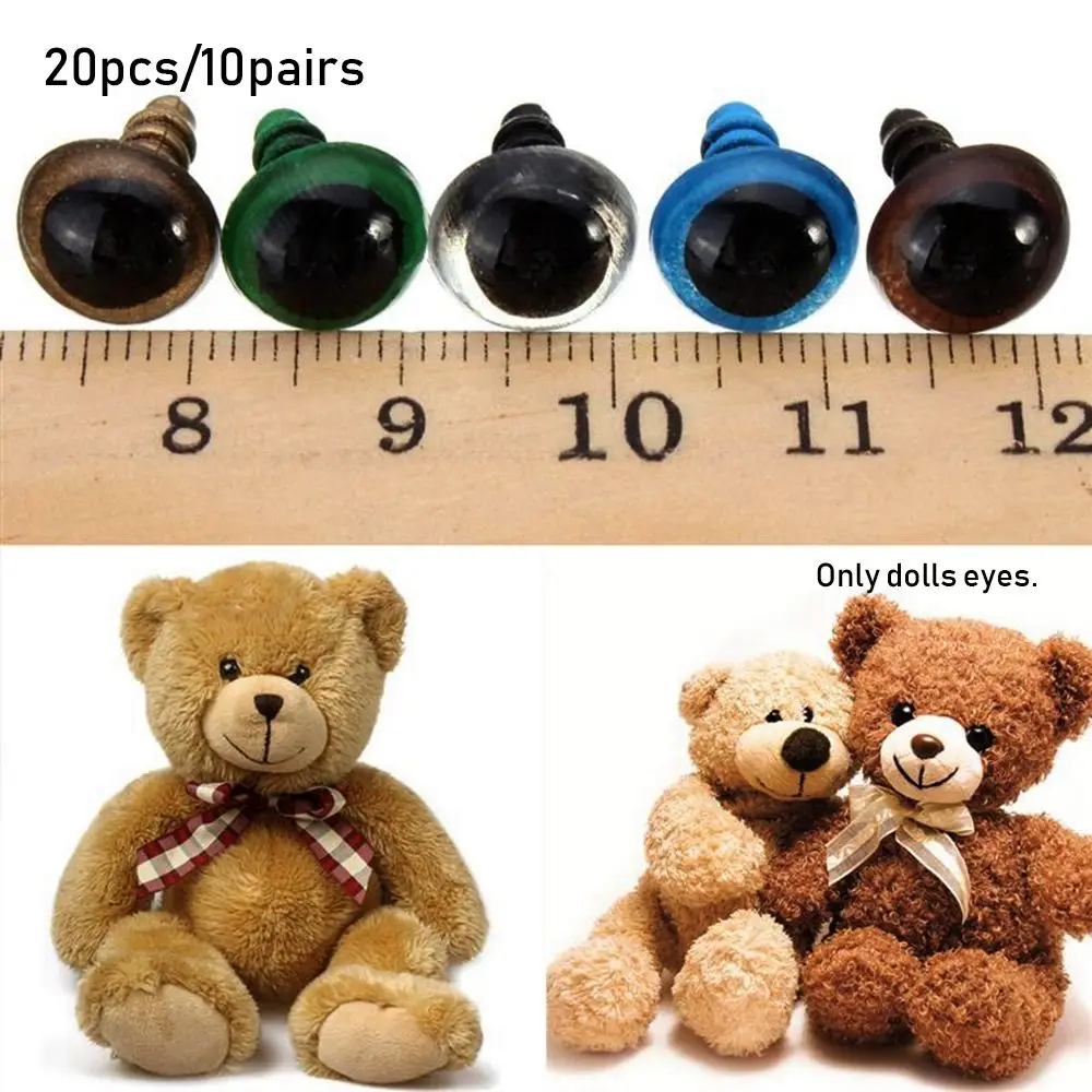 20pcs/10pairs 8/10/12/14mm Stuffed Toys Parts with Washer Eyes Crafts Bear Animal Accessories Puppet Crystal Eye Dolls DIY Tools