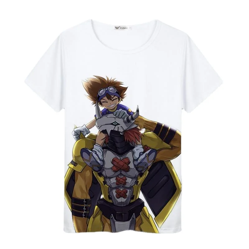 Digimon Adventure anime peripheral T-shirt Yagumon Gabumon nostalgic short-sleeved creative versatile comfortable men and women