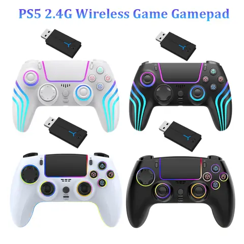 Controller di gioco wireless per PlayStation 5 Gamepad con joystick leggero RGB a doppia vibrazione per accessori PS5/PS5 Slim/PS5 Pro