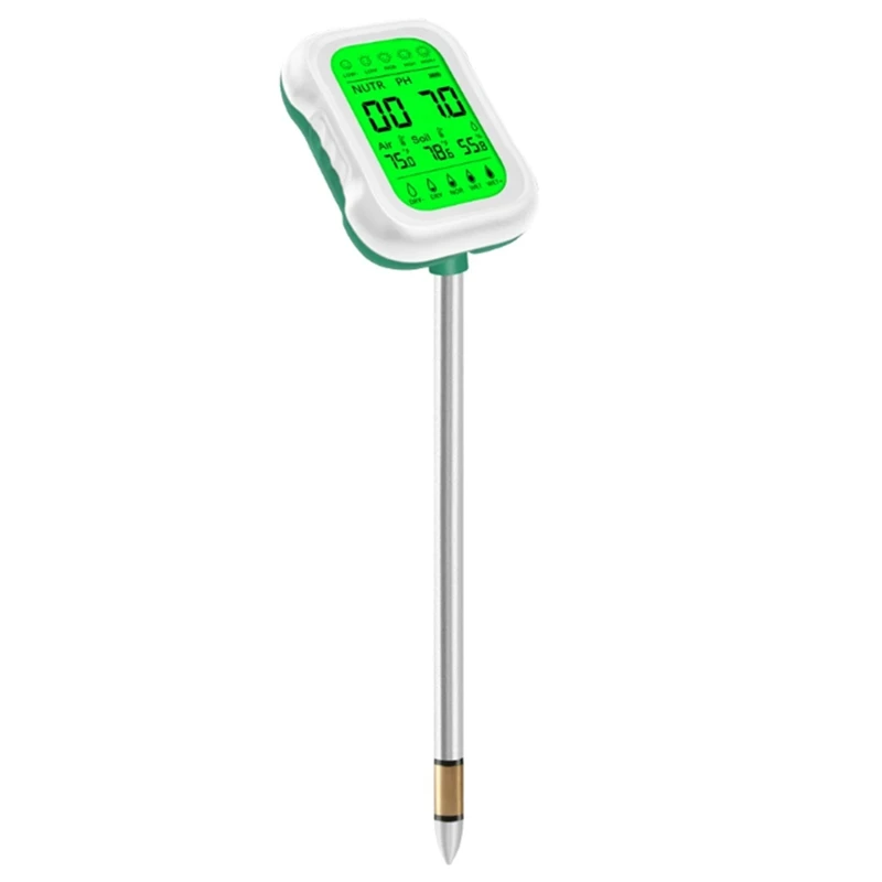 7 In 1 Soil PH Meter ความชื้นในดินเครื่องวัดอุณหภูมิดิน PH Fertility อุณหภูมิความชื้นเครื่องทดสอบสําหรับ Garden Farm เครื่องวิเคราะห์ดิน