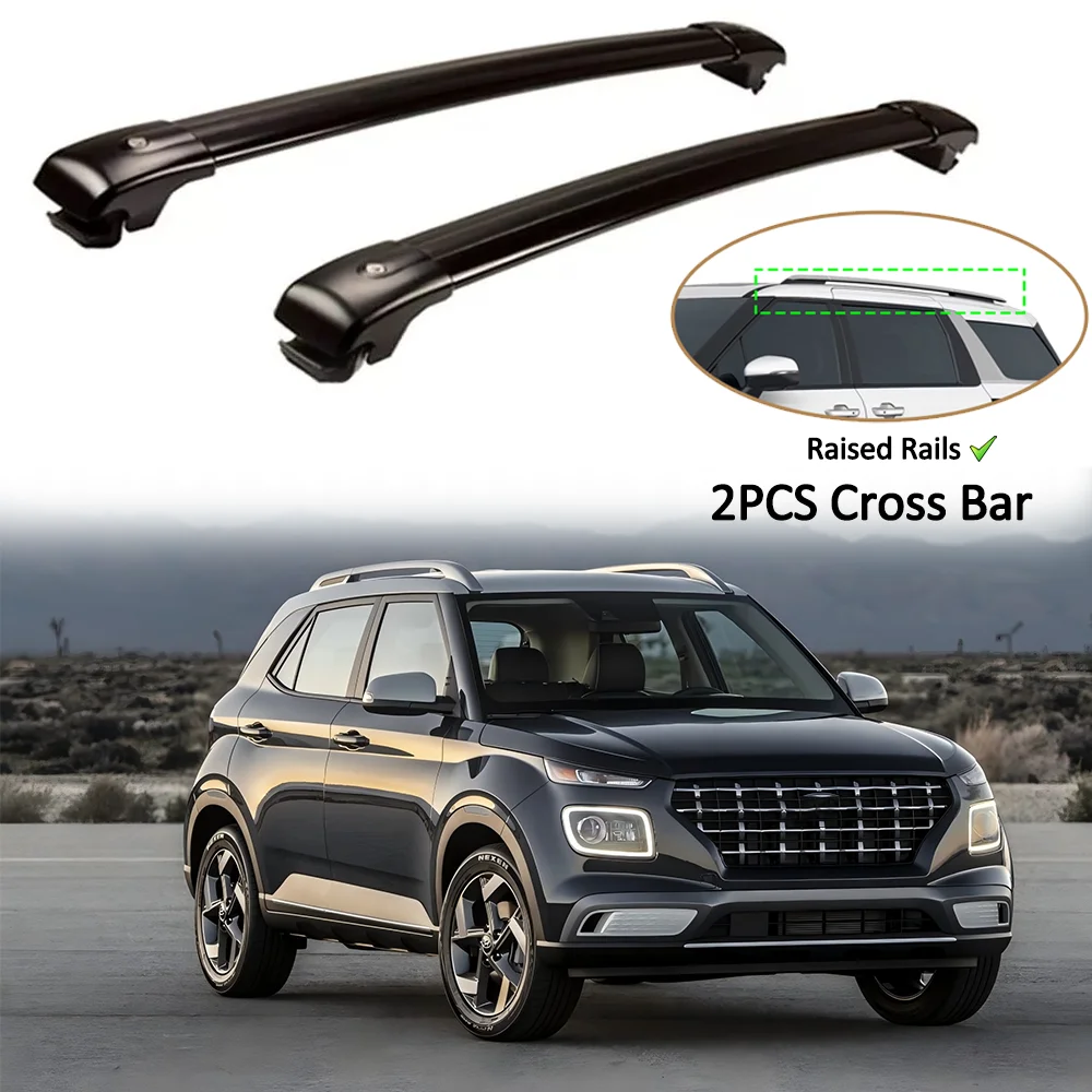 2PC Cross Bars Fits for Hyundai Venue 2020-present Crossbar Luggage Carrier Roof Rack Rail Carrier Lockable Cargo Bars