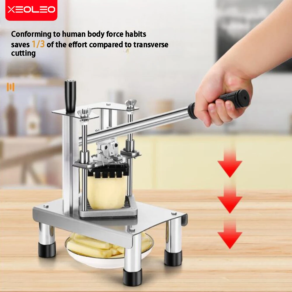 XEOLEO pemotong sayuran komersial 3 pisau pengganti baja tahan karat pemotong kentang goreng profesional prosesor makanan dapur rumah