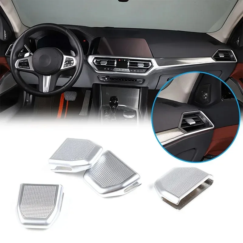 

For BMW 2 3 4 Series F44 G20 F36 20-25 ABS Silver Car Front Row Air Outlet Adjusting Rod Cover Sticker Interior Car Accessories