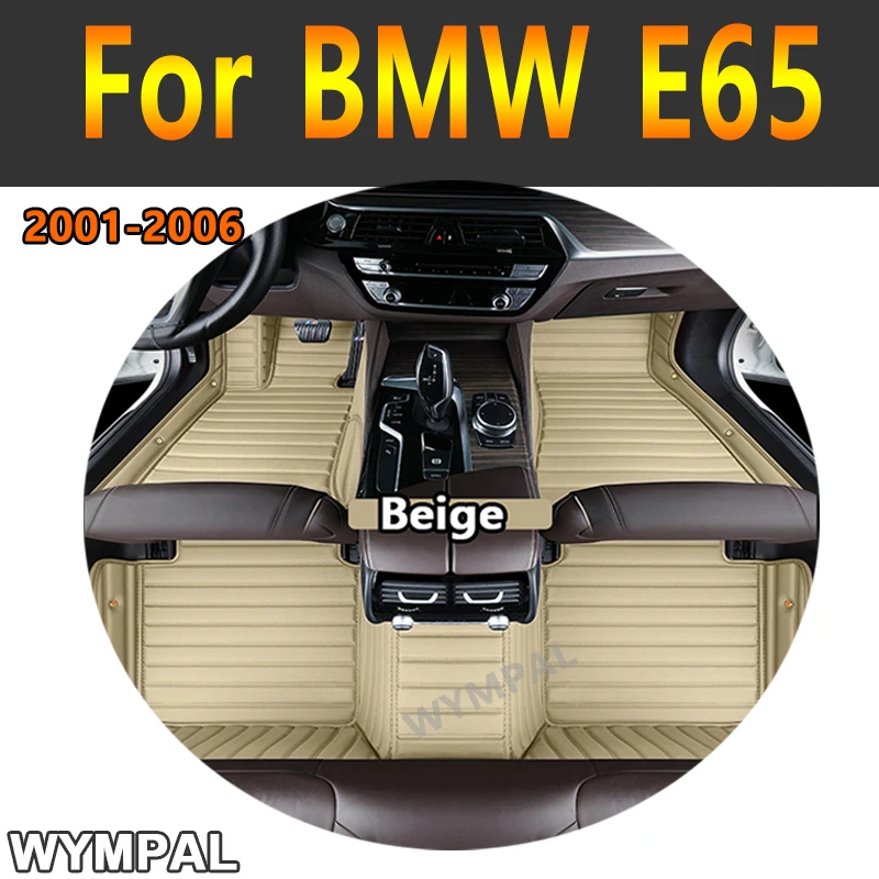 

Luxury Custom Auto Luxury Leather Car Floor Mat For BMW E65 2001 2002 2003 2004 2005 2006 Car Mat Full Set Women Waterproof